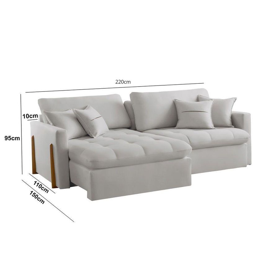 Sofá Cama A304 3 Lugares Retrátil E Reclinável 220cm Cinza Linho Meu Sofá Online - imagem 3