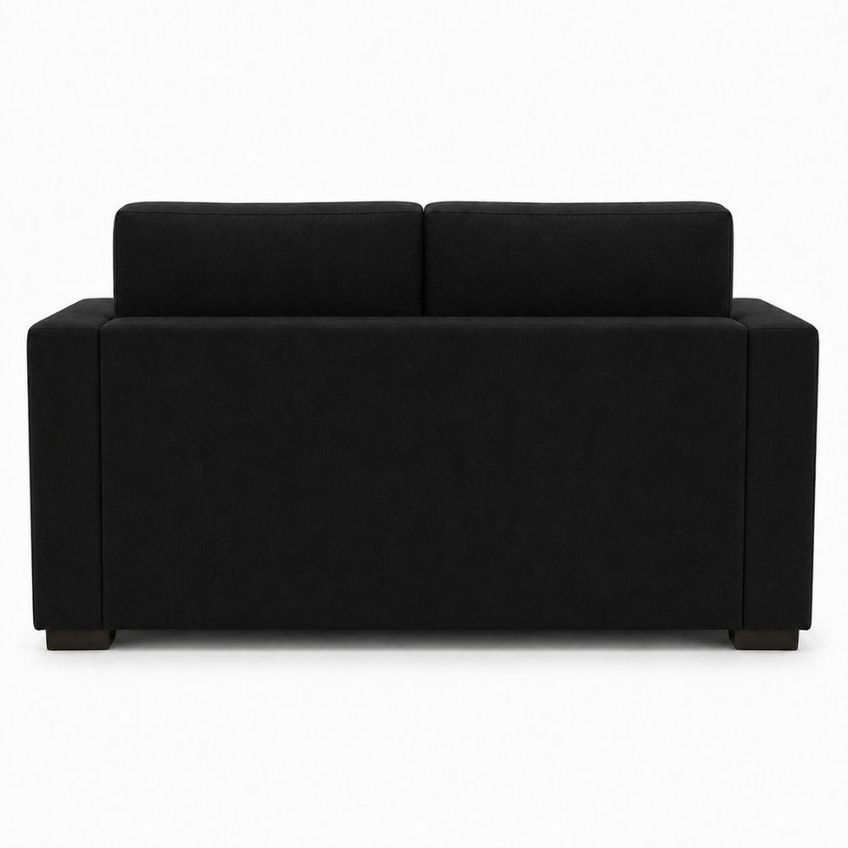 Sofá Namoradeira 3 Lugares Fixo 200cm Preto Suede Moderno Isa Estofados - imagem 3