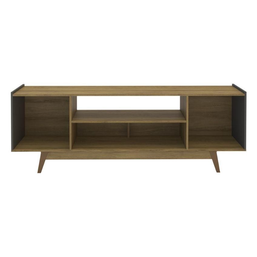 Rack Para TV Até 72" 182cm MDP Com 3 Portas Retrô Mel Grafite Multimóveis CR45367 - imagem 4