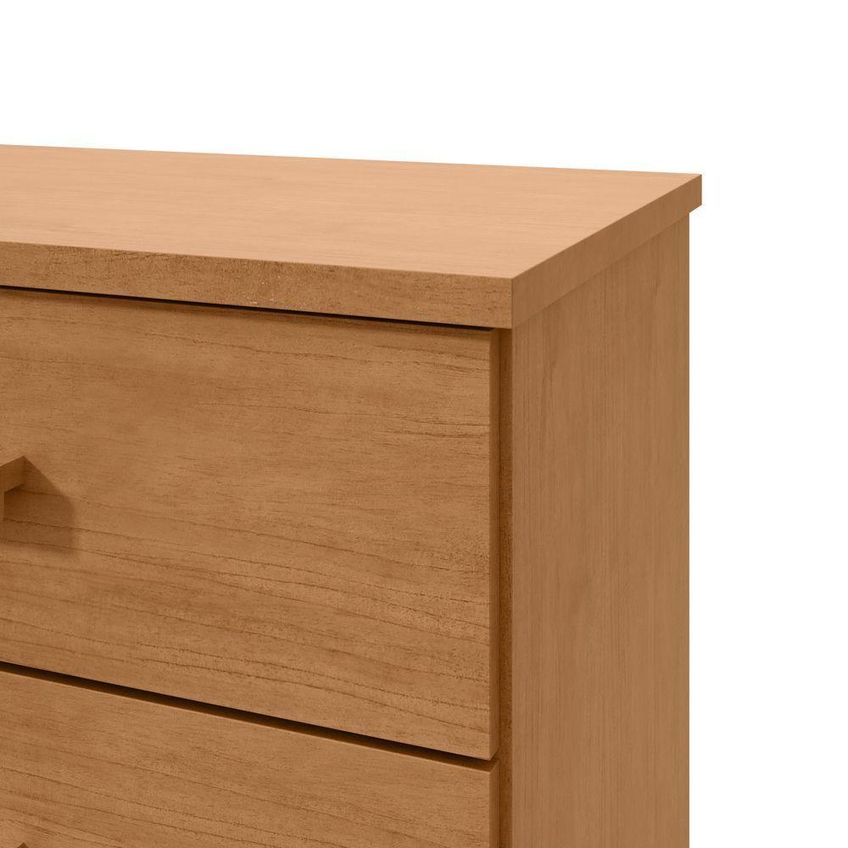 Comoda Baião 4 Gavetas MDP Puxador MDF Amendoa Clean Moveis Lopas - imagem 3