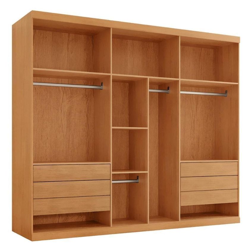 Guarda Roupa Casal Cr35541 6 Portas De Bater 6 Gavetas Mdf Laqueado Madeirado-off White Multimóveis - imagem 3