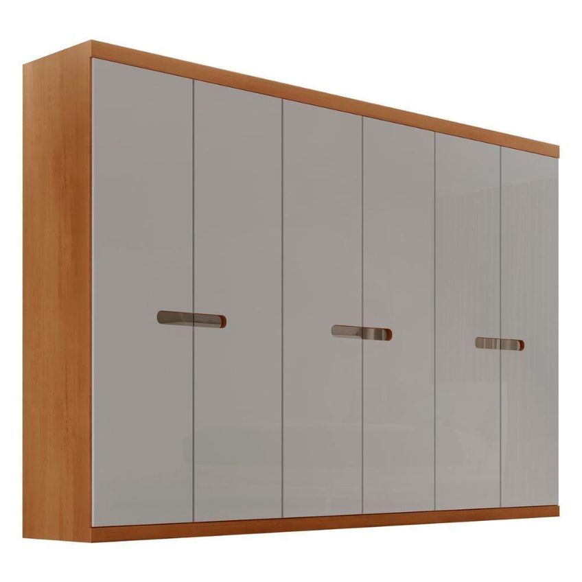 Guarda Roupa Casal Cr35541 6 Portas De Bater 6 Gavetas Mdf Laqueado Madeirado-off White Multimóveis - imagem 4