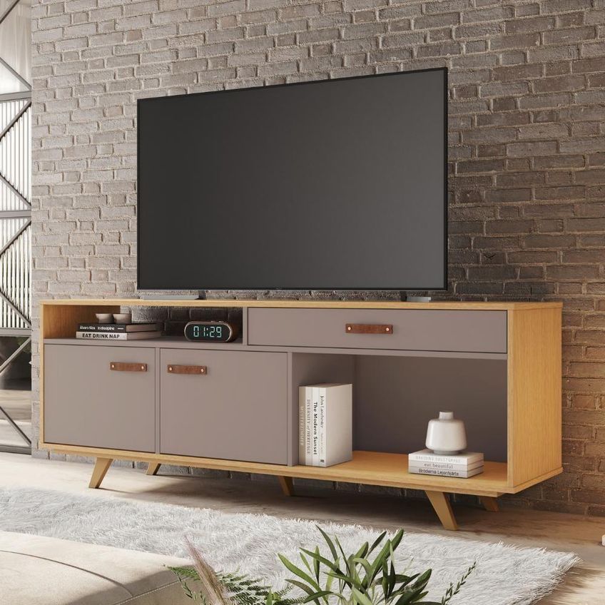 Rack Frision Para TV Até 65" 160cm MDP Com Corrediças Telescópicas Grafite Noronha - imagem 3