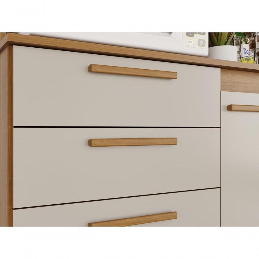 Armário De Cozinha Mônaco 5 Portas 2 Gavetas MDF 110cm Branco 5 Prateleiras - imagem 3