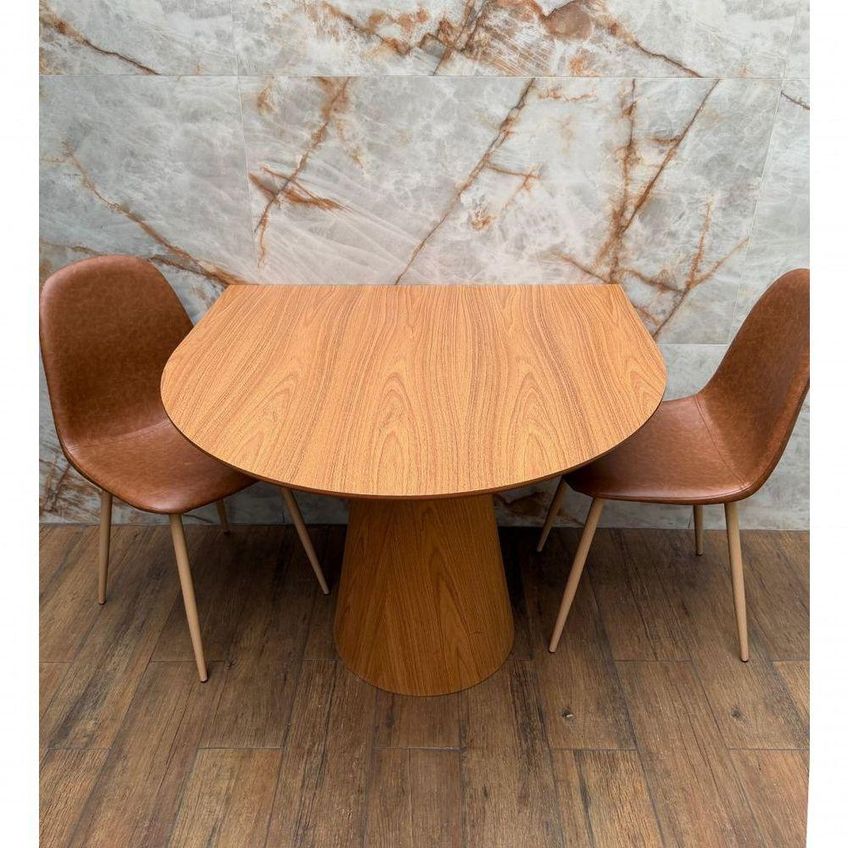 Mesa De Jantar Mel Cone 6 Lugares Redonda Em Mdf 150x148cm Café Modelar Art - imagem 3