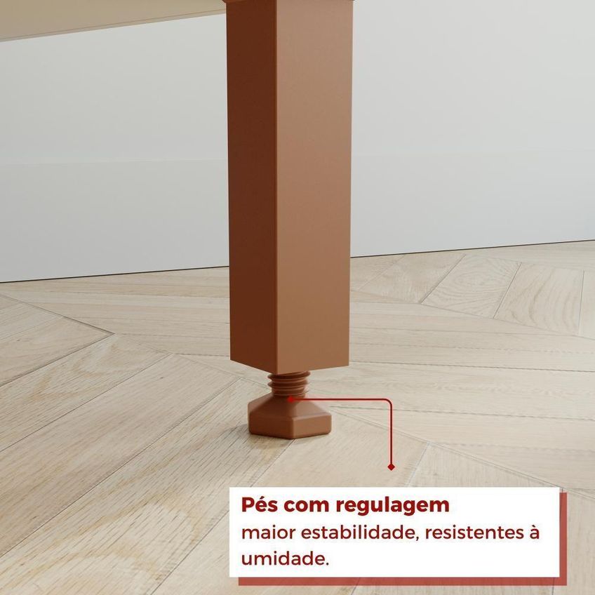 Cozinha Sara Frison 4 Portas 2 Gavetas Mdf-mdp 115cm Cinamomo-arenas - imagem 3