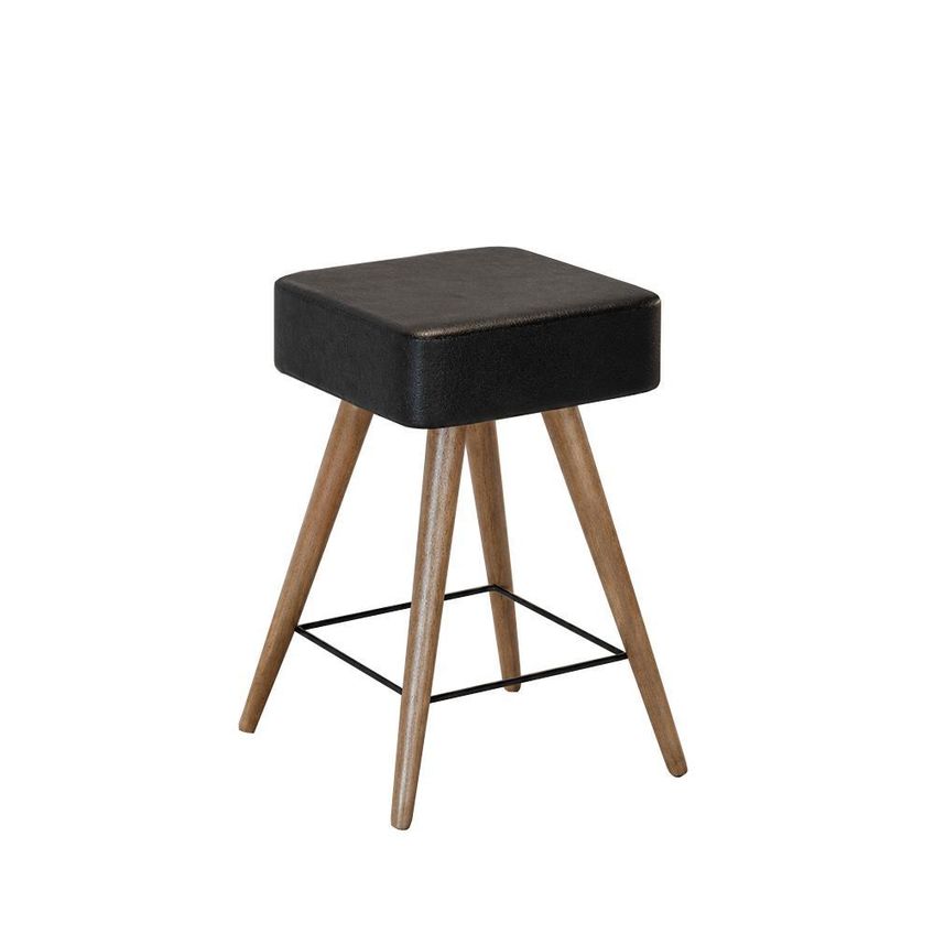 Banco Banqueta Rio Baixa 50cm Couríssimo Preto Salaone - imagem 2