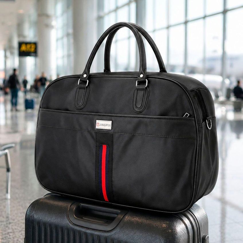 Bolsa De Viagem Grande Em Poliéster Com Alça Fechamento Por Zíper Impermeável Modelo Bagagem - imagem 3