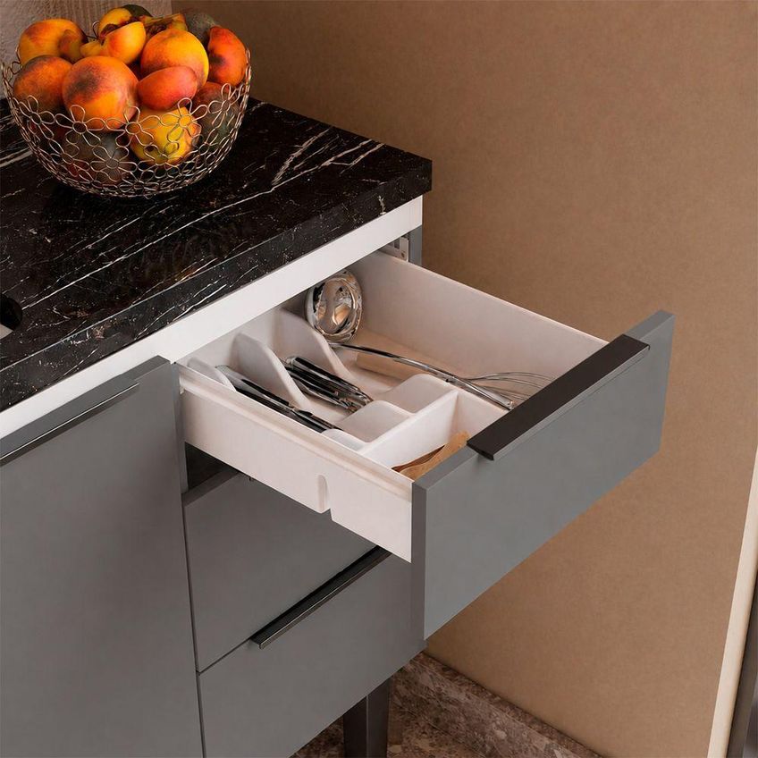 Gabinete Júpiter Sem Porta 3 Gavetas Aço 117cm Cinza Cozimax - imagem 4