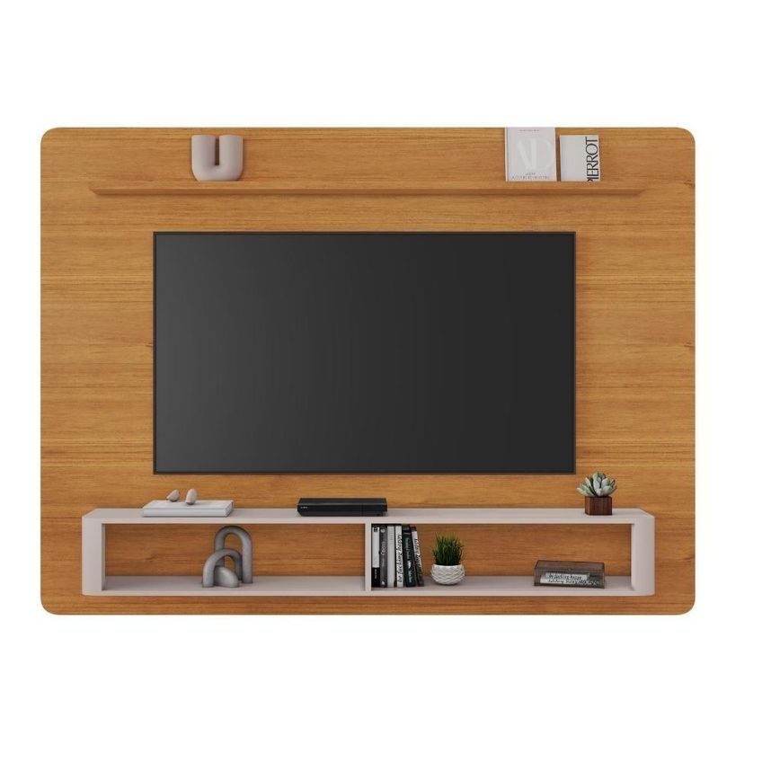Painel Tito Para TV Até 65 Polegadas 182cm MDP Com Portas Basculantes Cinza Tito - imagem 3
