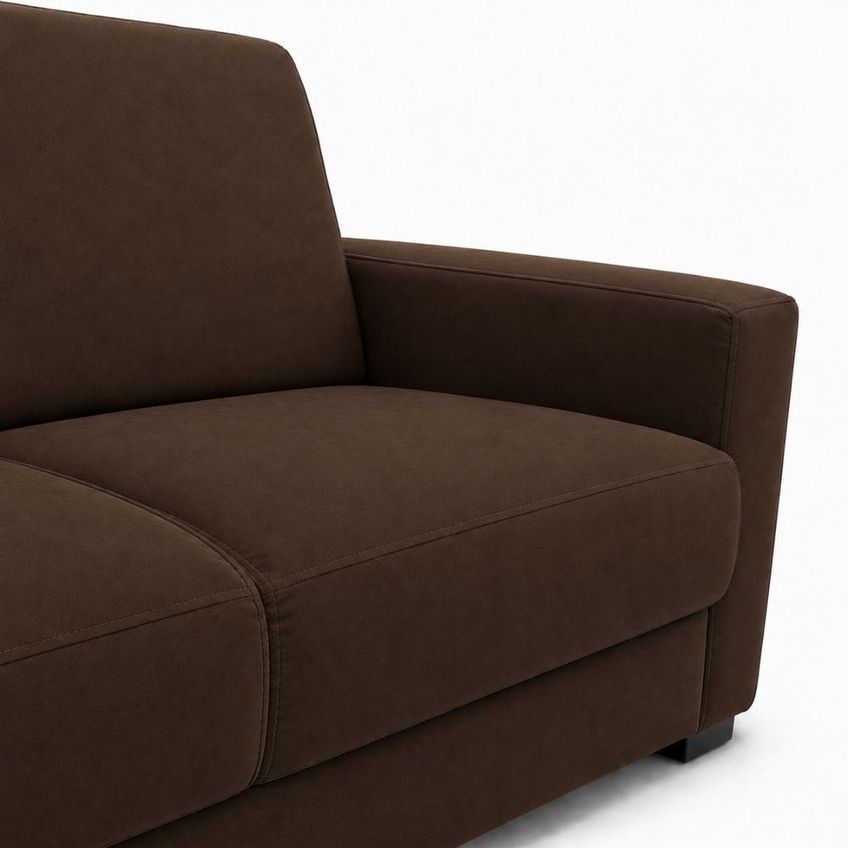 Sofá Namoradeira 3 Lugares 200cm Marrom Suede Fixo Para Recepção Isa Estofados - imagem 3