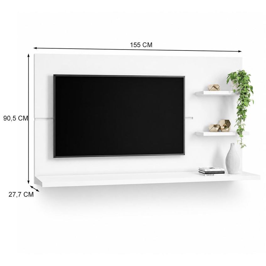 Painel Suspenso New Clean Para TV Até 49 Branco - Zanzini Móveis - imagem 3
