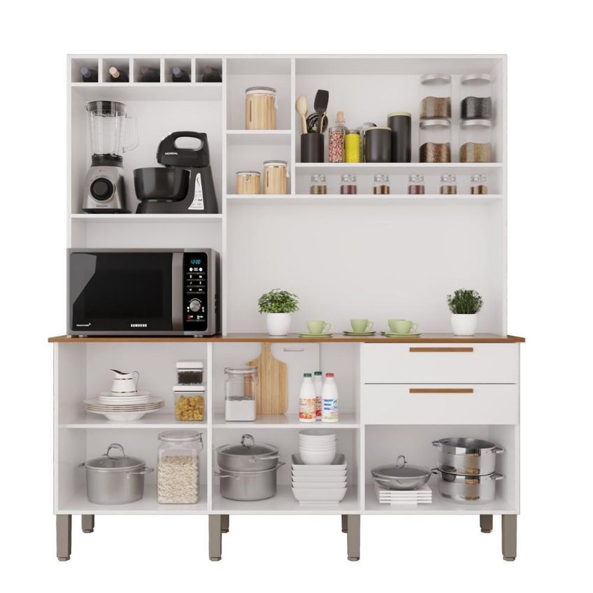 Armário De Cozinha Florença 6 Portas 2 Gavetas Mdf 165cm Topázio - imagem 4