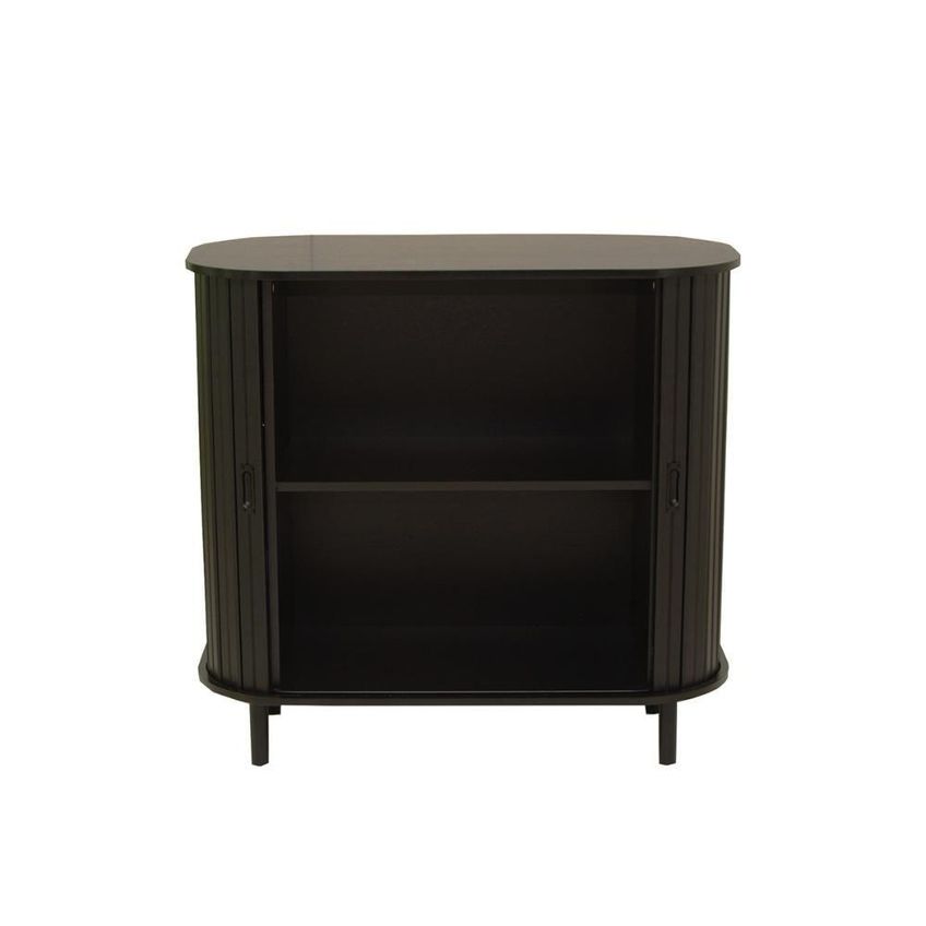 Aparador Buffet R-635 Moderno 2 Portas Sem Gavetas MDF-MDP 90cm Preto Ditália Móveis - imagem 3