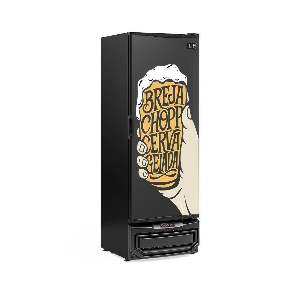 Geladeira/refrigerador 410 Litros 1 Porta Preto Porta de Chapa - Gelopar - 220v - Gcb-40 Bj Pf