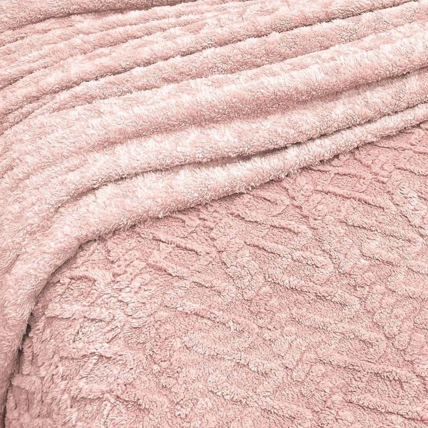 Manta Alto Relevo Queen 220x240cm Sherpa Aconchegante Rosê Lilly Home Enxovais - imagem 3