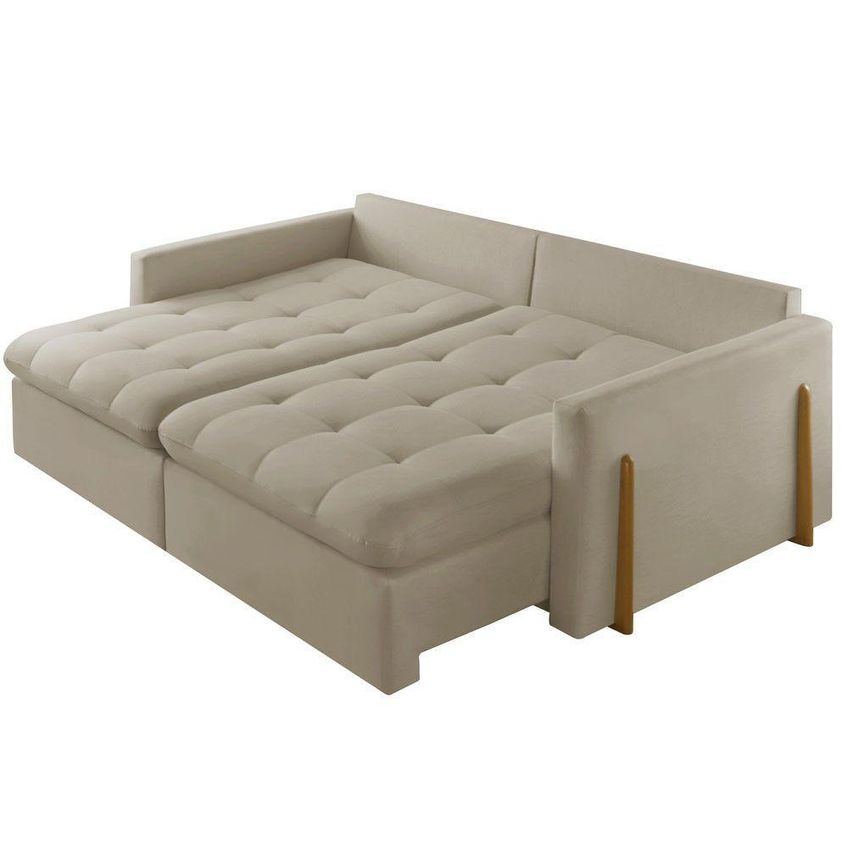 Sofá Cama A226 3 Lugares Retrátil E Reclinável 220cm Bege Linho - imagem 3