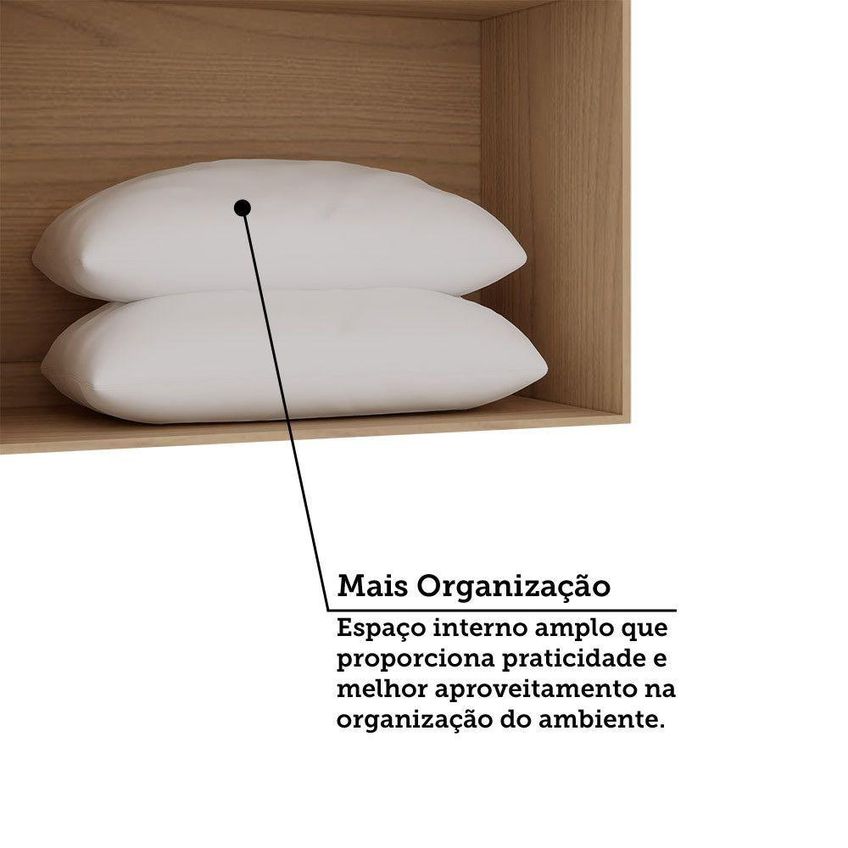 Armário Aéreo Modulado Essenza 2 Portas De Bater Mdf-mdp Andorra-cinza Puro Luciane Móveis - imagem 3