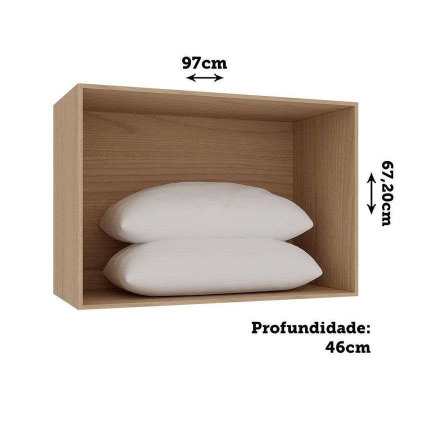 Armário Aéreo Modulado Essenza 2 Portas De Bater Mdf-mdp Andorra-cinza Puro Luciane Móveis - imagem 4