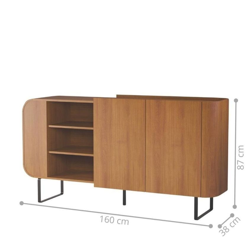 Buffet Moderno Nature 2 Portas 1 Gaveta MDP 160cm Mais De Casa - imagem 2