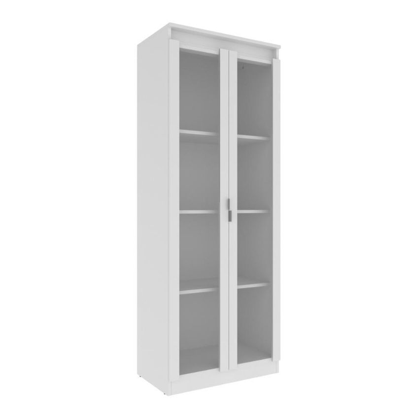 Cristaleira CR50294 2 Portas 3 Prateleiras MDP Vidro Temperado Branco - imagem 3