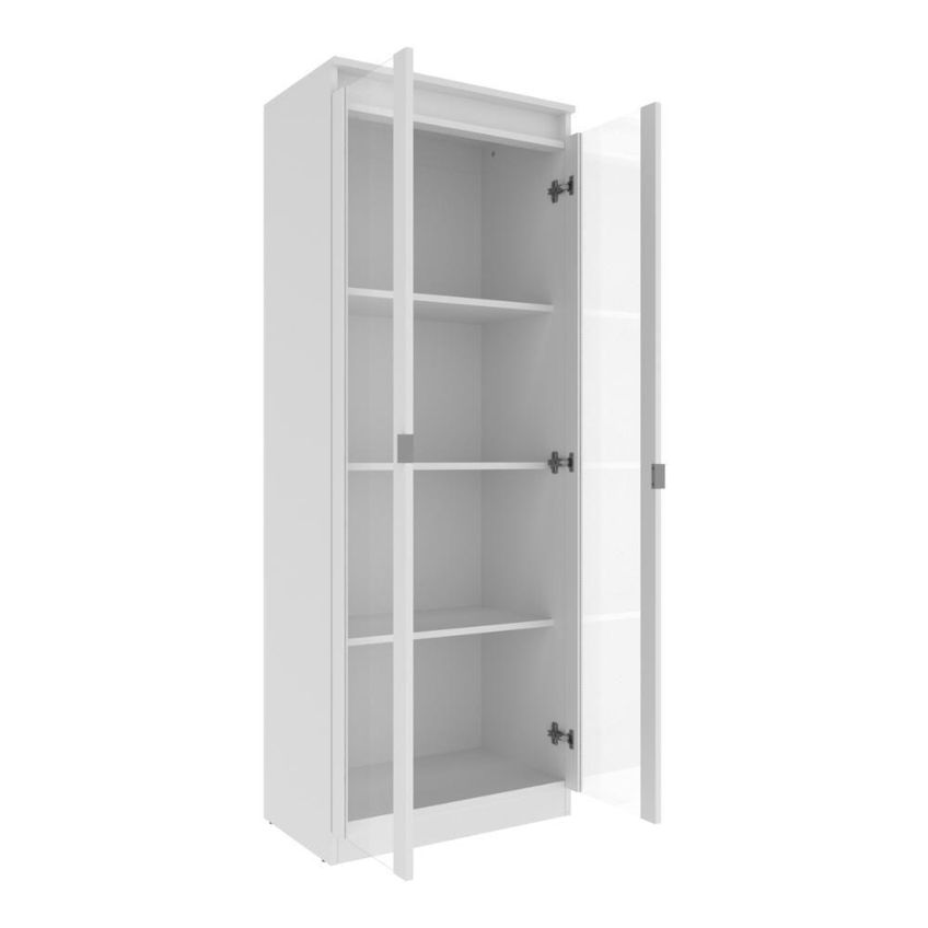 Cristaleira CR50294 2 Portas 3 Prateleiras MDP Vidro Temperado Branco - imagem 4