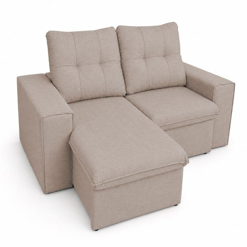 Sofá Lotus 2 Lugares Retrátil Com Reclinável 150cm Bege Linho Élpis Móveis - imagem 4