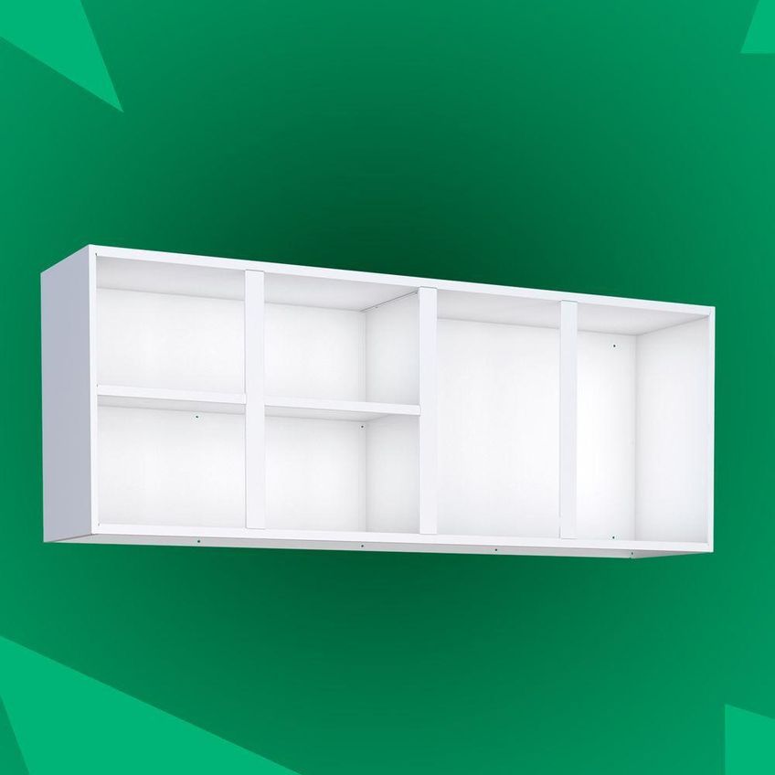Armário Aéreo Júpiter 144cm Sem Porta Aço Com 6 Nichos Cinza Cozimax - imagem 3