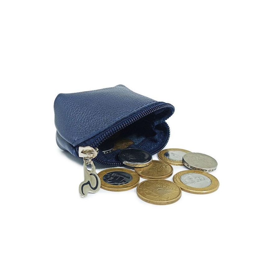 Porta Moedas Couro Cor & Cia Barco Couro 10x6x2cm Azul Unissex - imagem 3