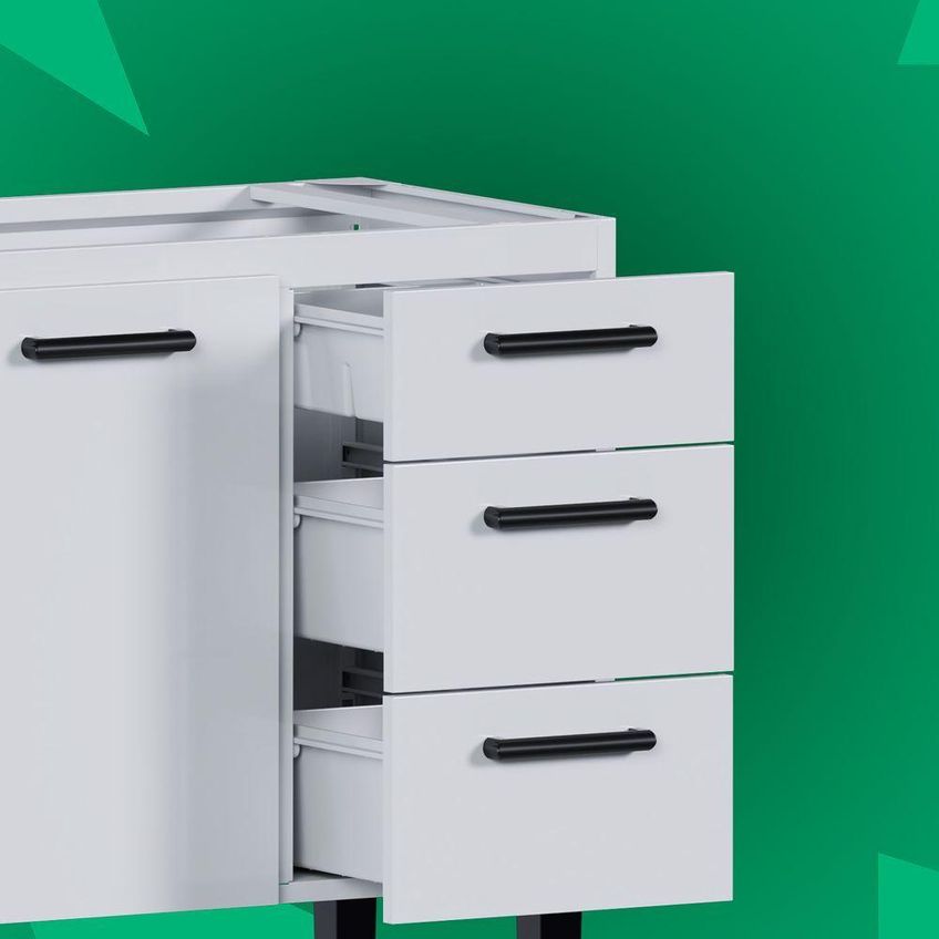 Gabinete Para Cozinha Atena 3 Gavetas Aço 117cm Branco Cozimax - imagem 2