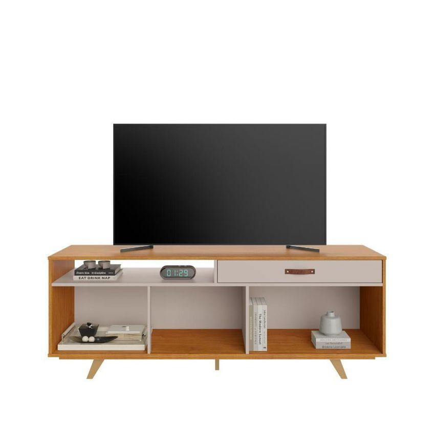 Rack Frision Para TV 65" 160cm MDP Com Gavetas Cinza Rack System - imagem 3