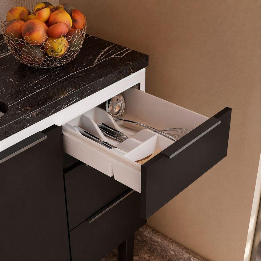Gabinete Júpiter Sem Porta 3 Gavetas Aço 174cm Preto Cozimax - imagem 2