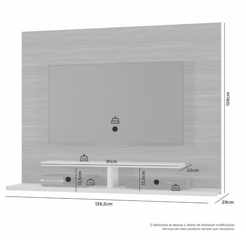 Painel para TV Vênus 56 Polegadas 136,5cm MDP com Suporte Venus - imagem 3