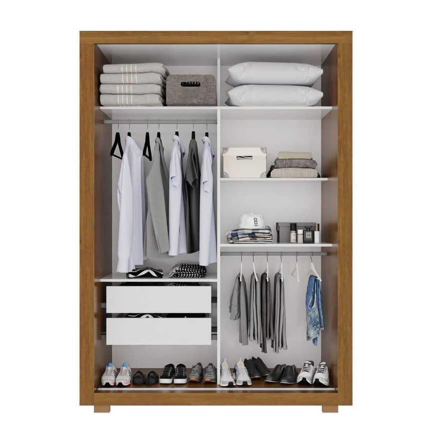 Guarda Roupa Casal Luna 2 Portas De Correr 2 Gavetas Mdf-mdp Cinamomo Luna 126.5cm - imagem 3