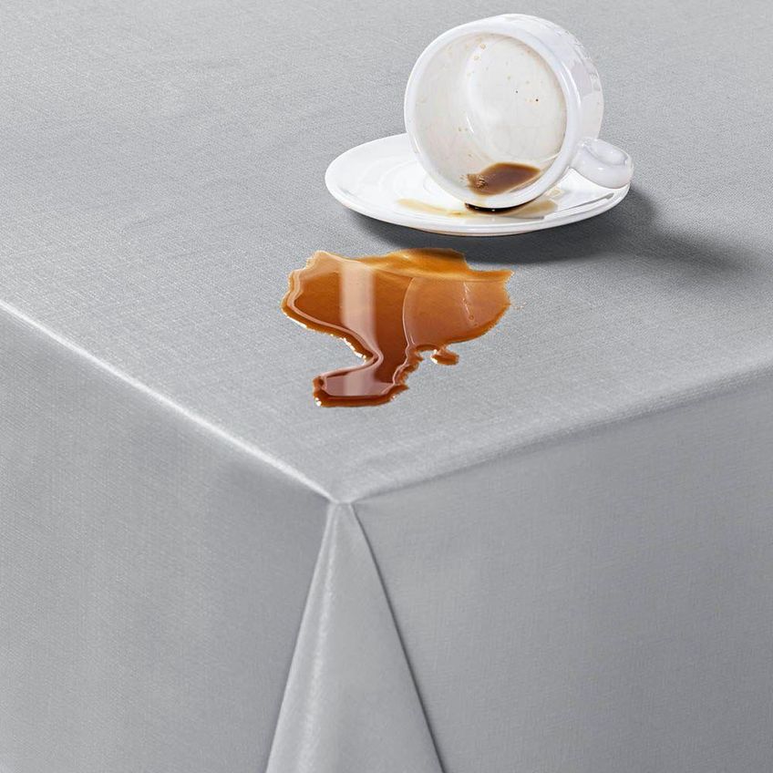Toalha De Mesa Lisa Térmica Impermeável Em Pvc E Polietileno 200cm X 140cm 1 Peça Cinza Clara Luz - imagem 4