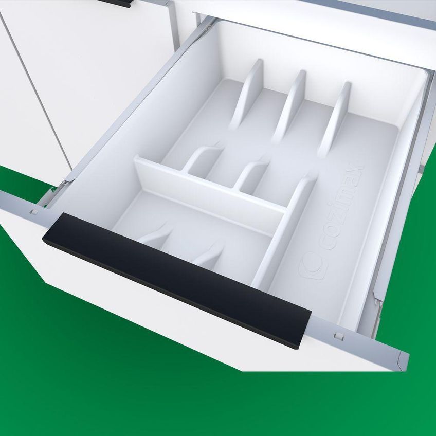 Gabinete Cozinha Júpiter Sem Porta 3 Gavetas Aço 192cm Branco Cozimax - imagem 4