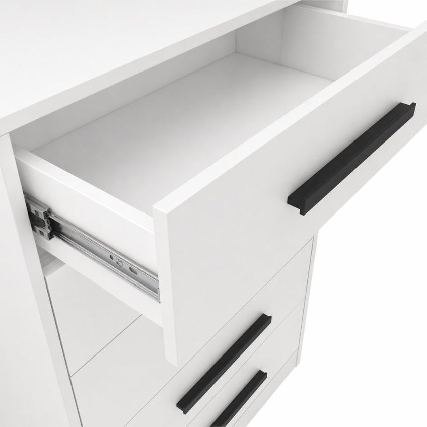 Cômoda CR45364 5 Gavetas MDP Puxador em PVC Branco 60,4cm Multimóveis - imagem 5