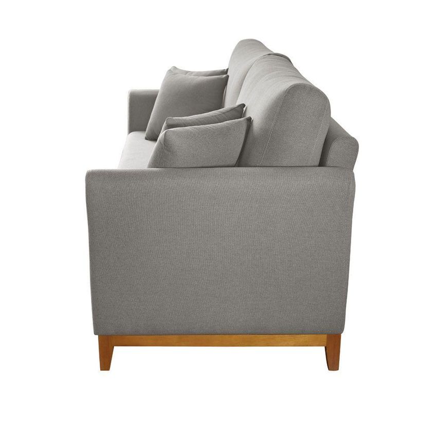 Sofá Brasil 3 Lugares Fixo 160cm Cinza Linho Meu Sofá Online - imagem 3
