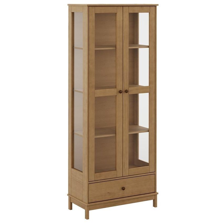 Cristaleira Ethos F06 2 Portas 3 Prateleiras Com Gaveta Freijó Lyam Decor - imagem 3
