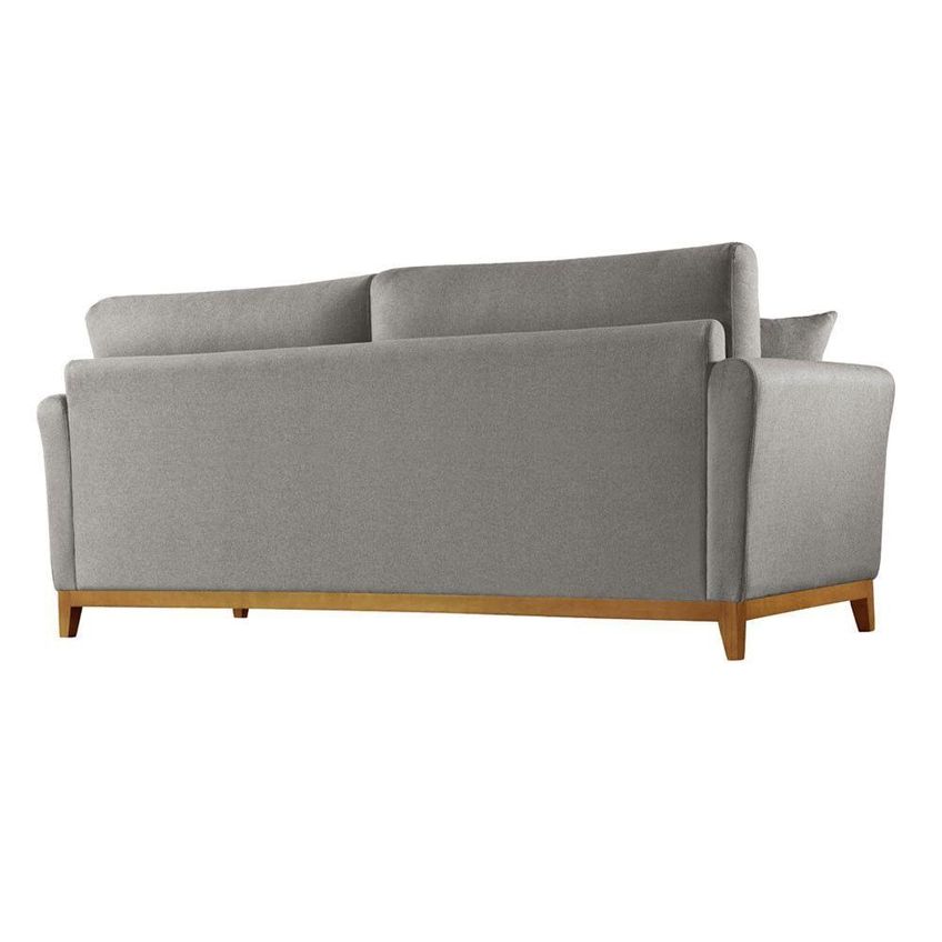 Sofá Brasil 3 Lugares Fixo 160cm Cinza Linho Meu Sofá Online - imagem 5