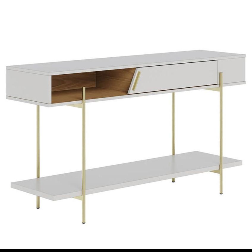 Aparador Mosele Industrial 1 Porta Sem Gavetas Mdp 135cm Off White Lyam Decor - imagem 4