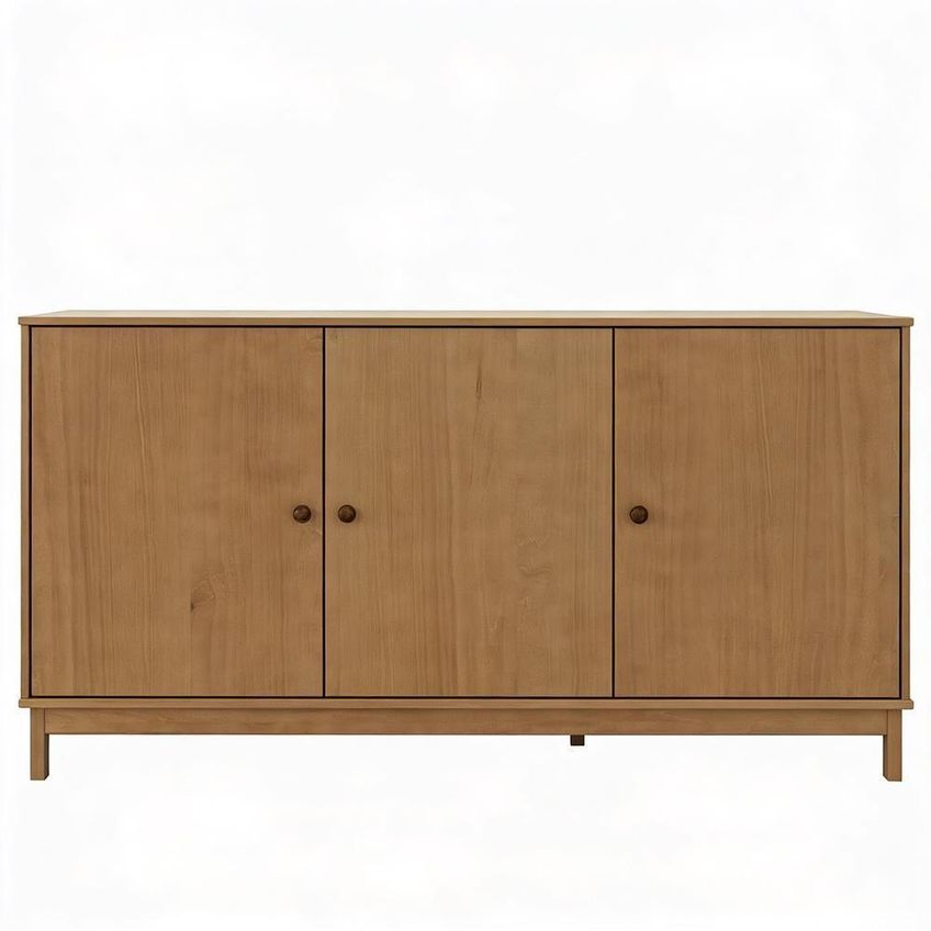 Aparador Buffet Ethos F06 3 Portas 2 Prateleiras Madeira Maciça Amadeirado Lyam Decor - imagem 2