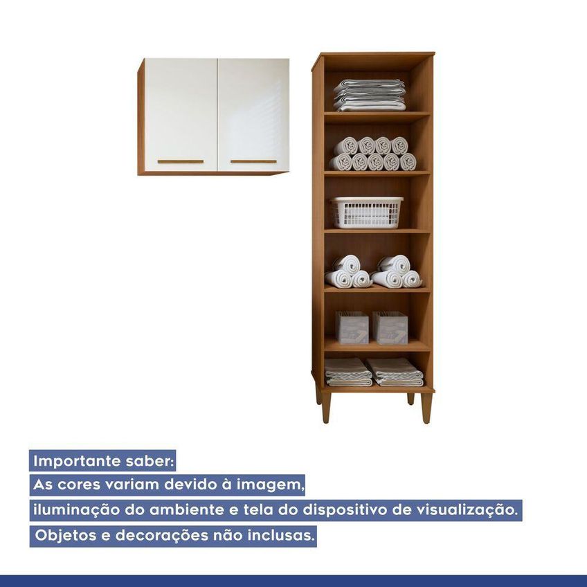 Lavanderia Modulada Belém 2 Portas 6 Prateleiras MDF-MDP 140cm Kaiki Móveis - imagem 2