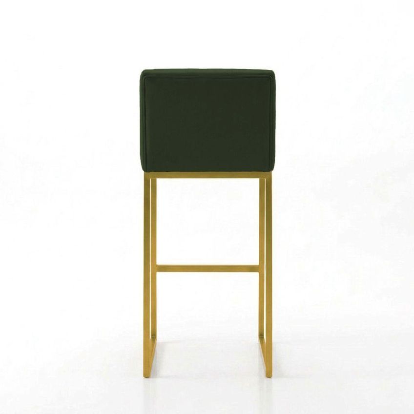 Kit 3 Banquetas Lirina Pu Base Dourada Com Encosto Verde D'rossi - imagem 4