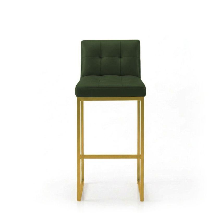 Kit 3 Banquetas Lirina Pu Base Dourada Com Encosto Verde D'rossi - imagem 5