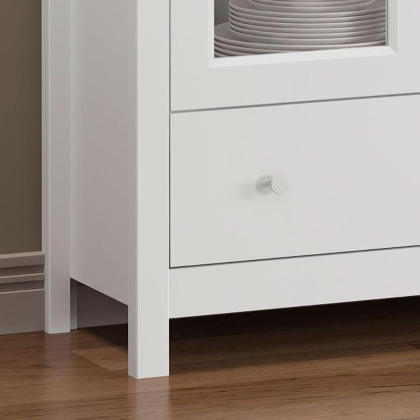 Cristaleira E-954 2 Portas 4 Prateleiras MDP Iluminação Branco Ditália Móveis - imagem 3