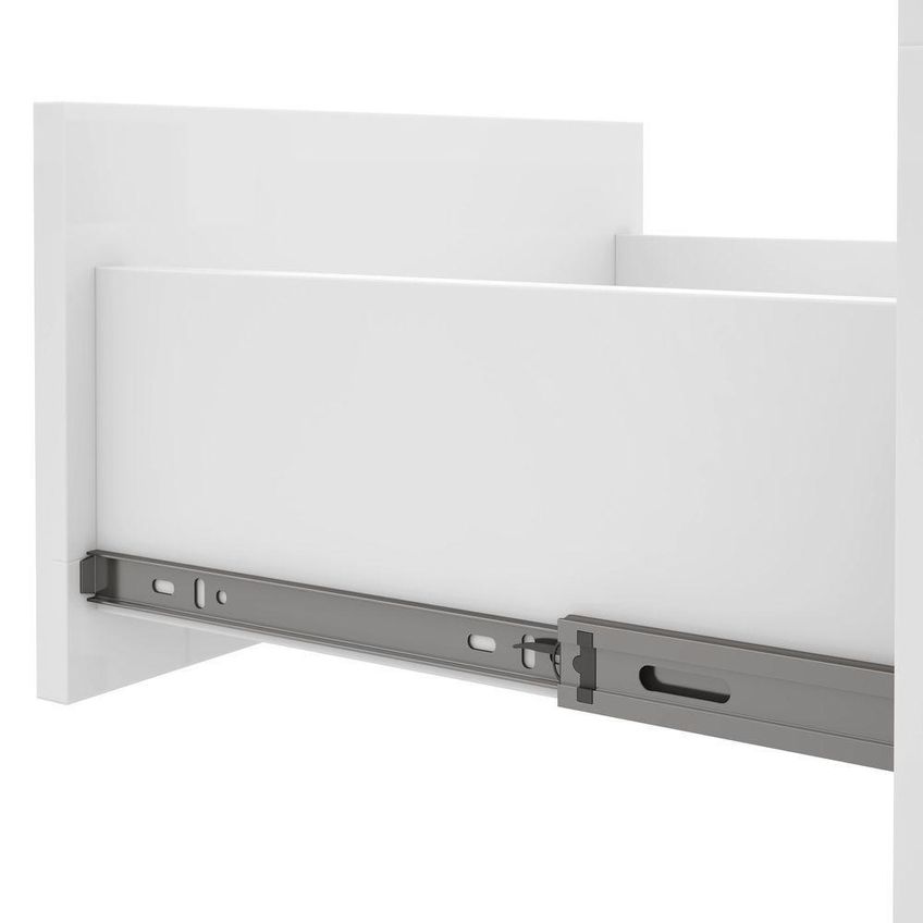 Cômoda Baião 4 Gavetas MDP MDF Acabamento Fosco Puxador MDF Branco Móveis Lopas Tampo Reforçado - imagem 4