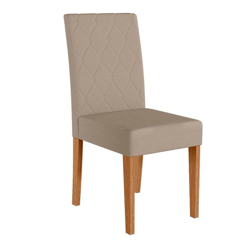 Kit 4 Cadeiras De Jantar Jade MDF Suede Bege Base Freijó Pallazio - imagem 4