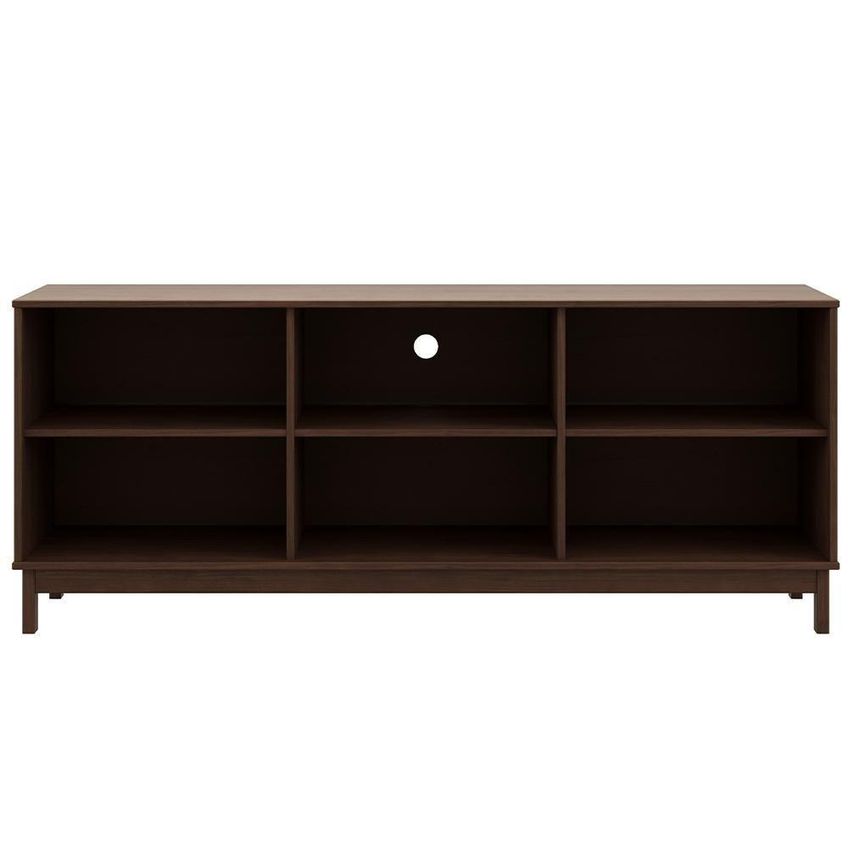 Rack Ethos F06 Para TV 60" 160cm Madeira Maciça 2 Portas Café Lyam Decor - imagem 5