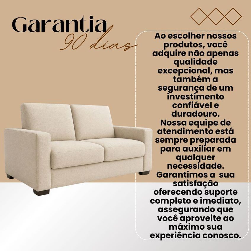 Sofá Namoradeira 3 Lugares 200cm Cinza Linho Tatite Decor - imagem 5